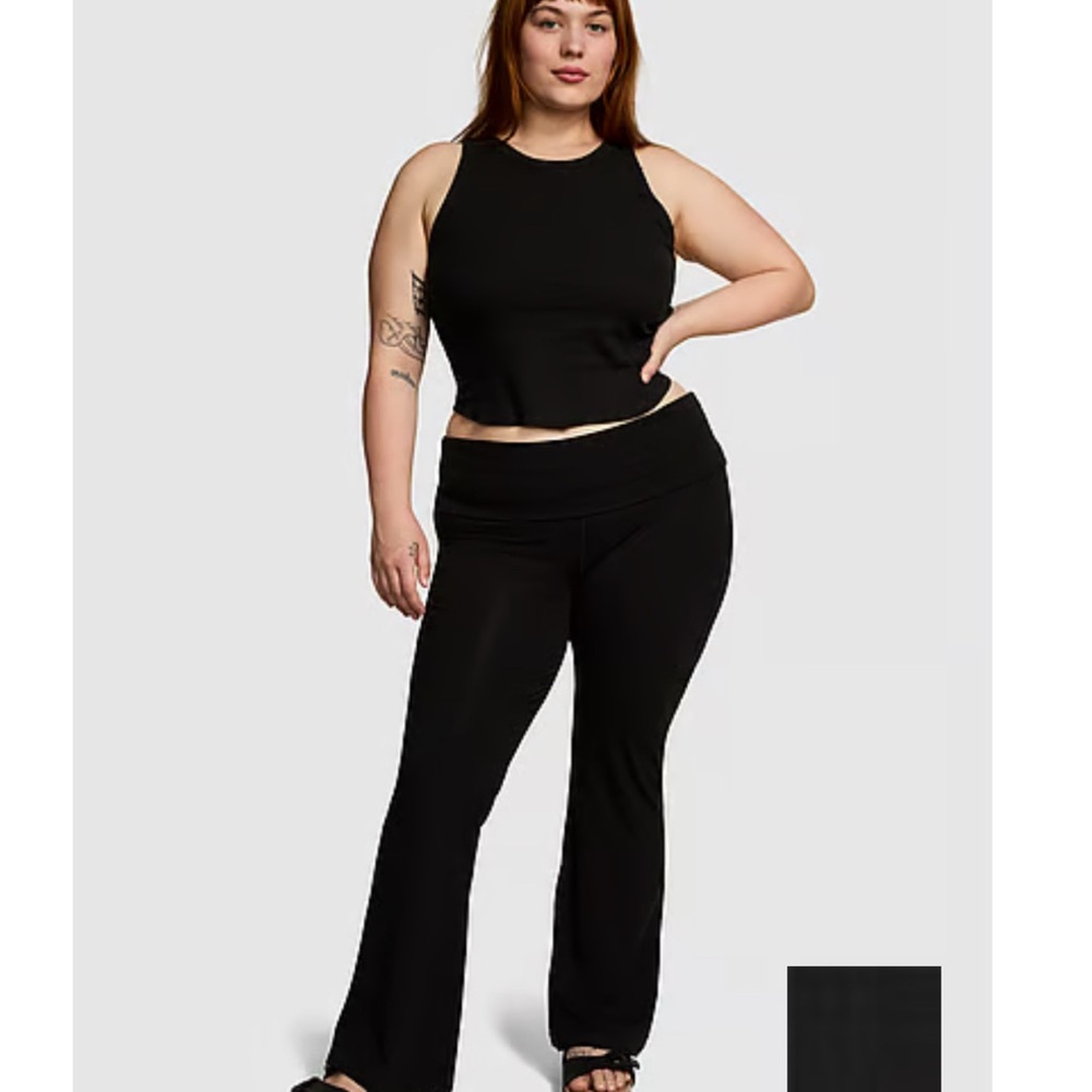 All-Day Cotton Foldover Flare Leggings